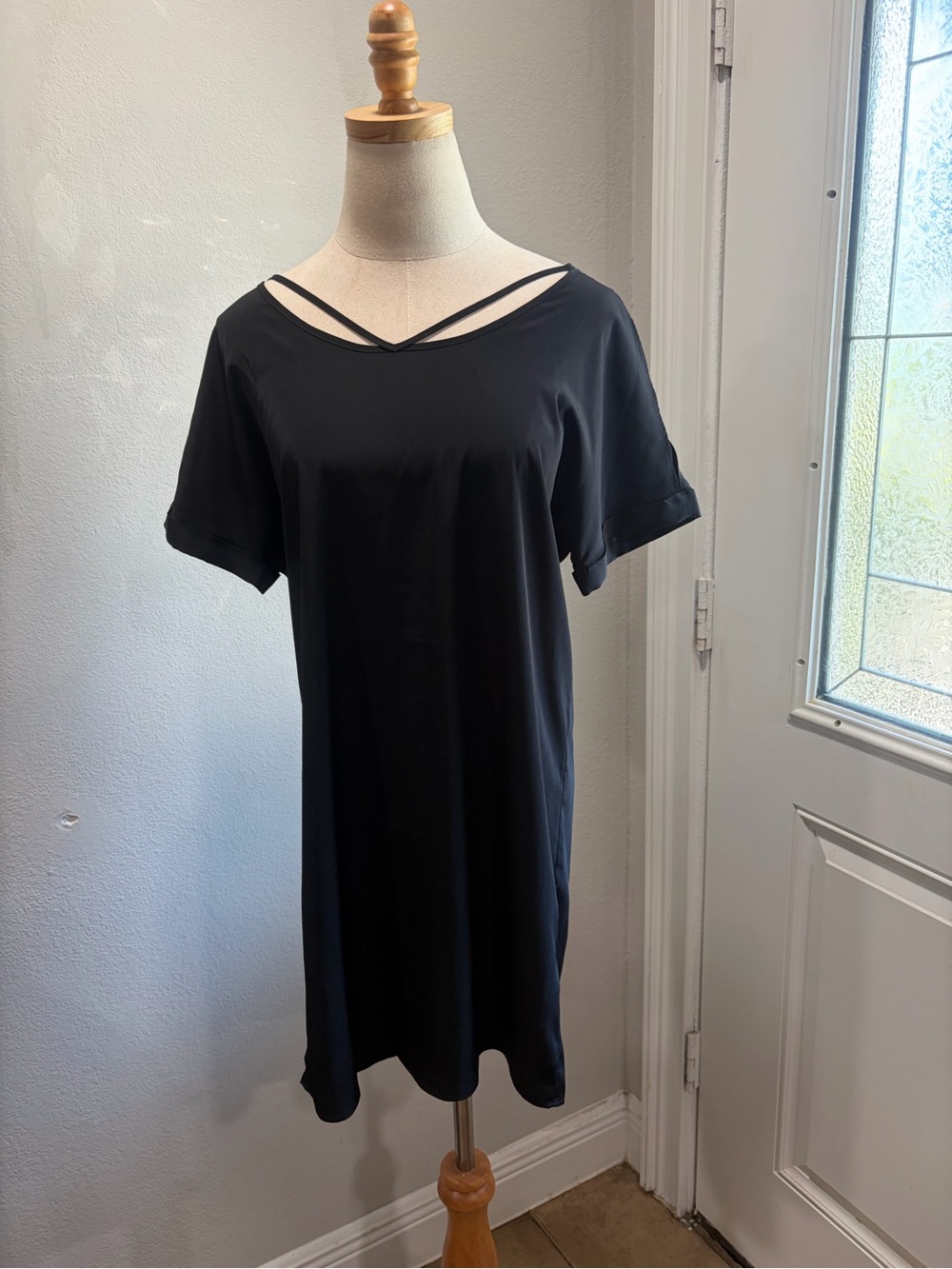 Express Black Mini Dress with Strappy V-Neck